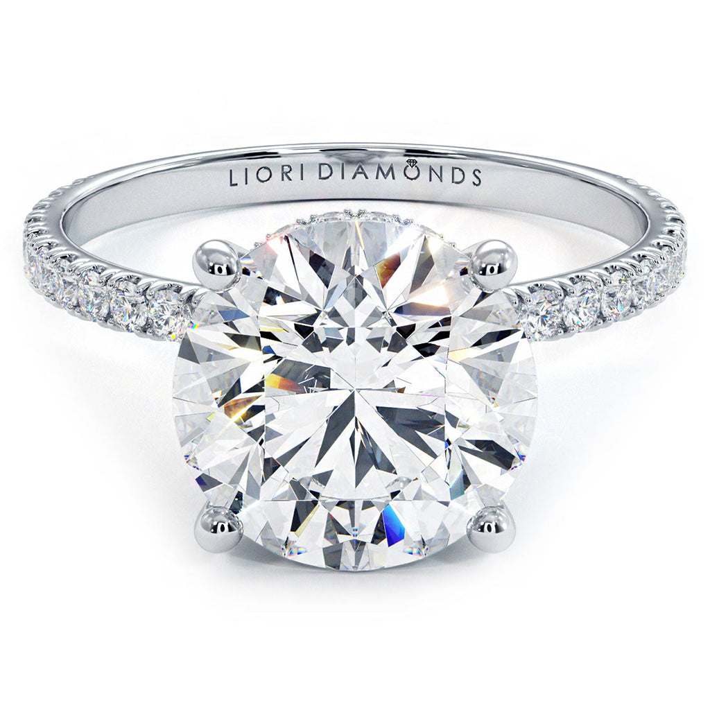 3 Carat Round Brilliant Under Halo Petite Micropavé