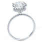 3.61ctw GIA Certified Round Brilliant Under Halo Petite Micropavé Lab Grown Diamond Engagement Ring set in Platinum