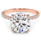 3.60ctw Round Brilliant Under Halo Petite Micropavé Lab Grown Diamond Engagement Ring set in 14k Rose Gold