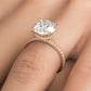 3.61ctw GIA Certified Round Brilliant Under Halo Petite Micropavé Lab Grown Diamond Engagement Ring set in 14k Rose Gold