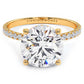 3.60ctw Round Brilliant Under Halo Petite Micropavé Lab Grown Diamond Engagement Ring set in 14k Yellow Gold