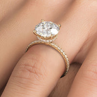 3 Carat Round Brilliant Under Halo Petite Micropavé