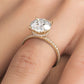 3.74ctw GIA Certified Round Brilliant Under Halo Petite Micropavé Lab Grown Diamond Engagement Ring set in 14k Yellow Gold