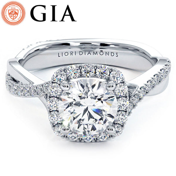 1 Carat Round Brilliant Micropavé Halo Infinity Twist