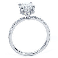 2.42ctw Oval Cut Under Halo Petite Micropavé Lab Grown Diamond Engagement Ring set in 14k White Gold