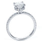 2.42ctw Oval Cut Under Halo Petite Micropavé Lab Grown Diamond Engagement Ring set in Platinum