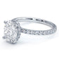 2.47ctw GIA Certified Oval Cut Under Halo Petite Micropavé Lab Grown Diamond Engagement Ring set in Platinum