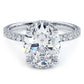 3.55ctw Oval Cut Under Halo Petite Micropavé Lab Grown Diamond Engagement Ring set in Platinum