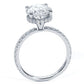 3.55ctw Oval Cut Under Halo Petite Micropavé Lab Grown Diamond Engagement Ring set in 14k White Gold