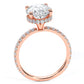 3.55ctw Oval Cut Under Halo Petite Micropavé Lab Grown Diamond Engagement Ring set in 14k Rose  Gold