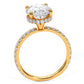 3.55ctw Oval Cut Under Halo Petite Micropavé Lab Grown Diamond Engagement Ring set in 14k Yellow Gold