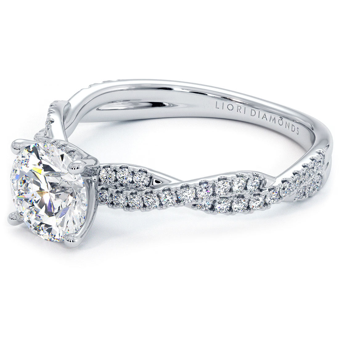 1 Carat Round Brilliant Petite Micropavé Infinity Twist