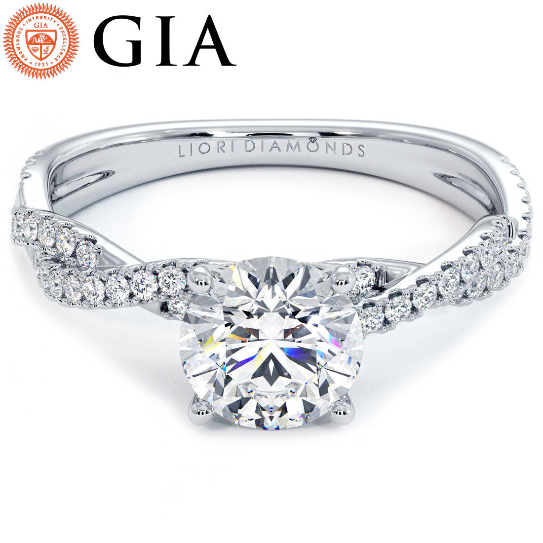 1 Carat Round Brilliant Petite Micropavé Infinity Twist