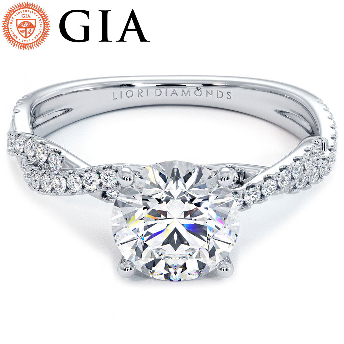 1.5 Carat Round Brilliant Petite Micropavé Infinity Twist