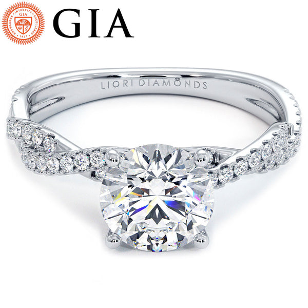 1.5 Carat Round Brilliant Petite Micropavé Infinity Twist