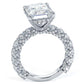 8.29ctw E-VVS2 Emerald Cut Micropavé Lucida Setting Lab Grown Diamond Engagement Ring set in 14k Platinum