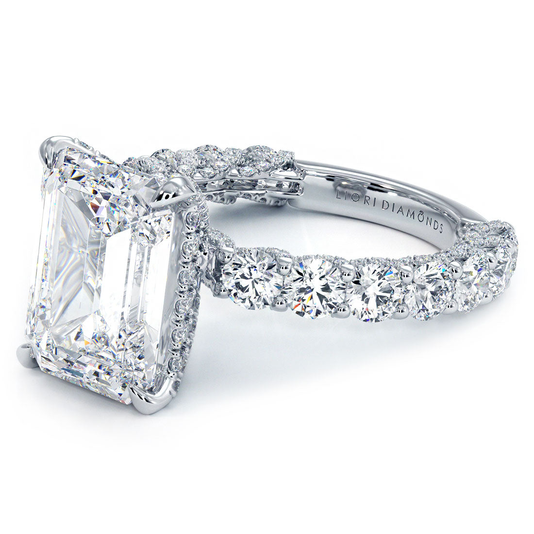 Lucida Setting 7.52ct Emerald Engagement Ring | Liori Diamonds TM