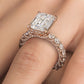 7.52ctw GIA Certified F-VVS2 Emerald Cut Micropavé Lucida Setting Lab Grown Diamond Engagement Ring set in 14k Rose Gold