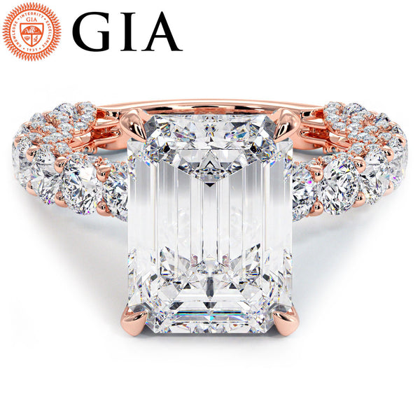 5 Carat Emerald Cut Micropavé Lucida Setting