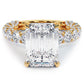 8.29ctw E-VVS2 Emerald Cut Micropavé Lucida Setting Lab Grown Diamond Engagement Ring set in 14k Yellow Gold