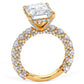 8.29ctw E-VVS2 Emerald Cut Micropavé Lucida Setting Lab Grown Diamond Engagement Ring set in 14k Yellow Gold