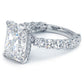 8.32ctw F-VVS2 Radiant Cut Micropavé Lucida Setting Lab Grown Diamond Engagement Ring set in 14k White Gold