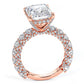 8.32ctw F-VVS2 Radiant Cut Micropavé Lucida Setting Lab Grown Diamond Engagement Ring set in 14k Rose Gold