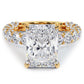 8.32ctw F-VVS2 Radiant Cut Micropavé Lucida Setting Lab Grown Diamond Engagement Ring set in 14k Yellow Gold