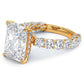 8.32ctw F-VVS2 Radiant Cut Micropavé Lucida Setting Lab Grown Diamond Engagement Ring set in 14k Yellow Gold