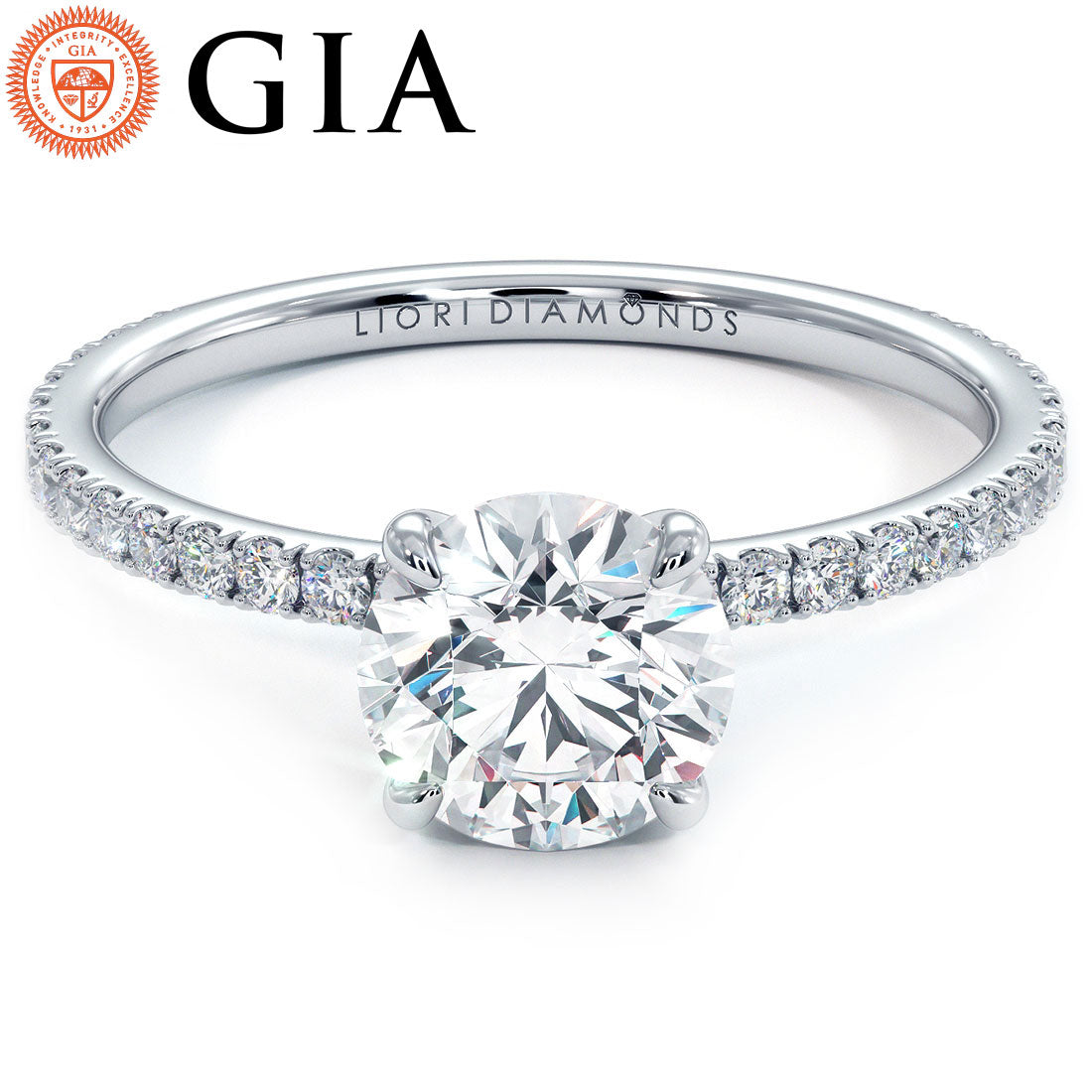 1 Carat Round Brilliant Wire Basket Petite Micropavé