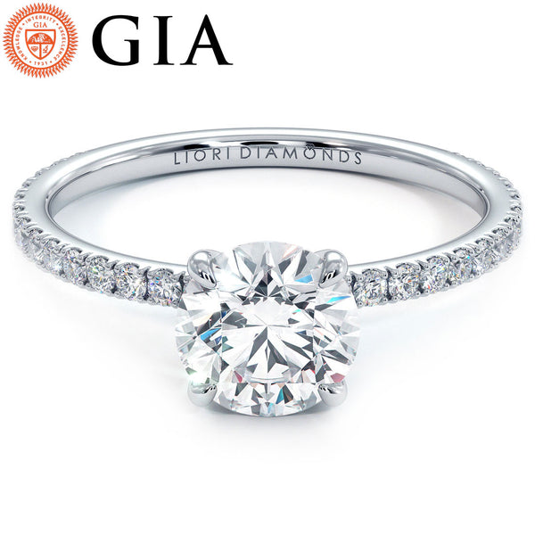 1 Carat Round Brilliant Wire Basket Petite Micropavé