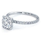1.98ctw GIA Certified Round Brilliant Wire Basket Petite Micropavé Lab Grown Diamond Engagement Ring set in Platinum