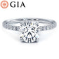 1.80ctw GIA Certified Round Brilliant Wire Basket Petite Micropavé Lab Grown Diamond Engagement Ring set in Platinum