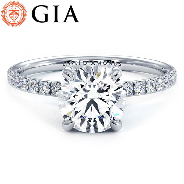 1.5 Carat Round Brilliant Wire Basket Petite Micropavé