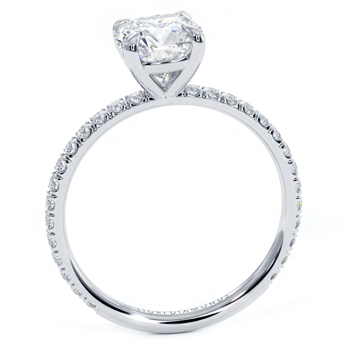 1 Carat Cushion Cut Wire Basket Petite Micropavé
