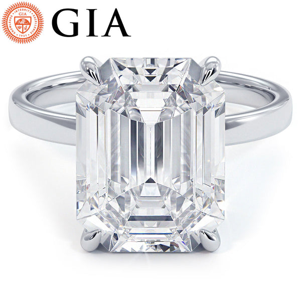 5 Carat Emerald Cut Micropavé Wire Basket