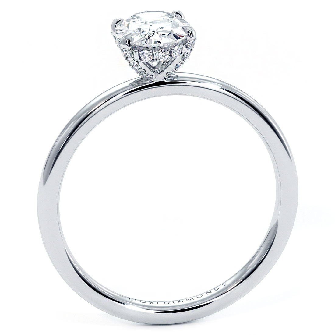 1 Carat Oval Cut Micropavé Wire Basket