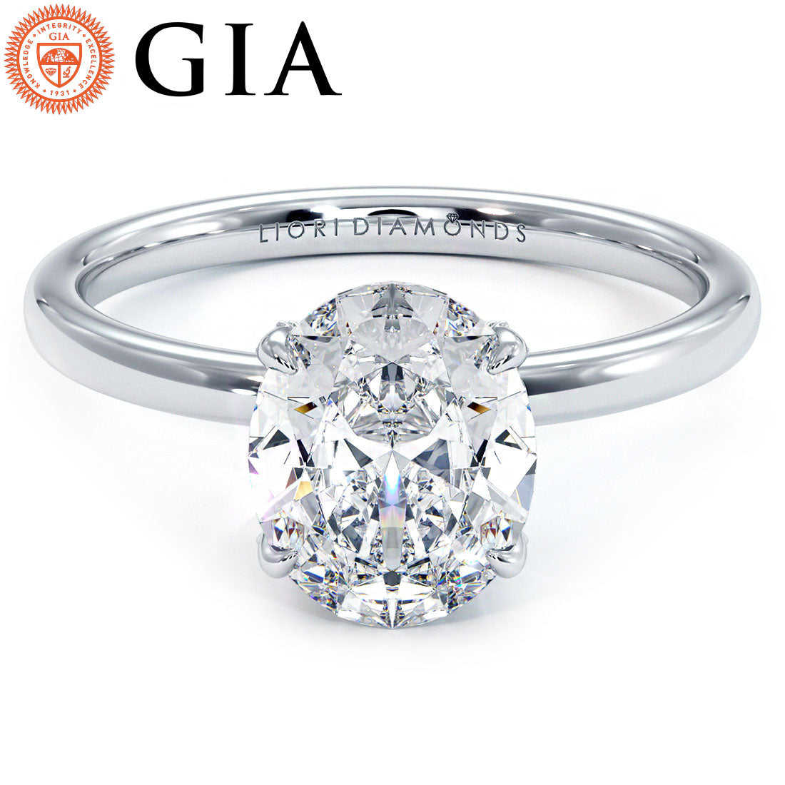 1.5 Carat Oval Cut Micropavé Wire Basket