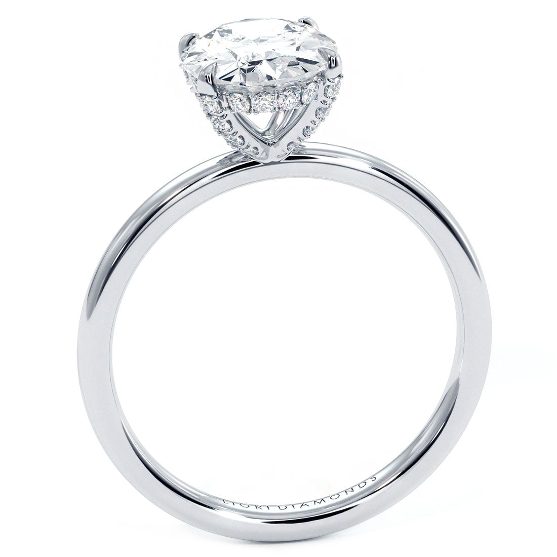 1.5 Carat Oval Cut Micropavé Wire Basket