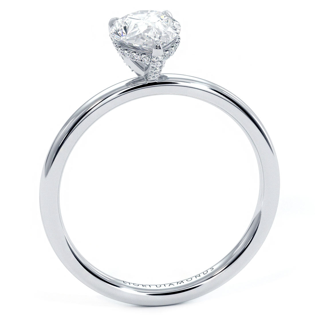 1 Carat Pear Shape Micropavé Wire Basket