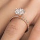 4.50ctw Round Brilliant F-VS1 Micropavé 6 Prong Petite Lab Grown Diamond Engagement Ring 14k Rose Gold