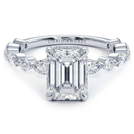 2 Carat Emerald Cut Alternating Round & Marquise