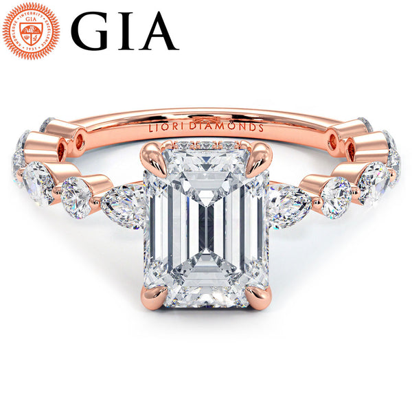 2 Carat Emerald Cut Alternating Round & Marquise