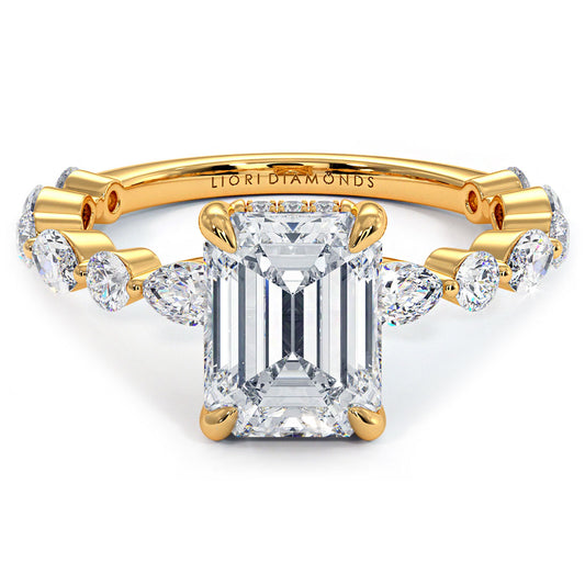 2 Carat Emerald Cut Alternating Round & Marquise