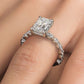 4.19ctw GIA Certified Emerald Cut Alternating Round & Marquise Lab Grown Diamond Engagement Ring set in 14k White Gold