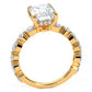 4.19ctw GIA Certified Emerald Cut Alternating Round & Marquise Lab Grown Diamond Engagement Ring set in 14k Yellow Gold