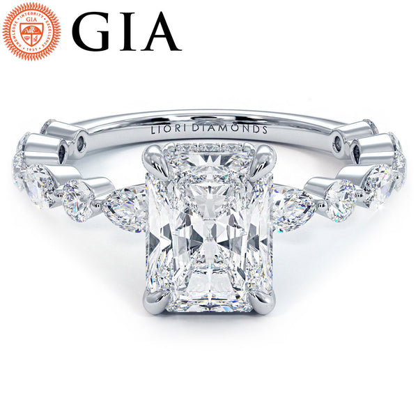 2 Carat Radiant Cut Alternating Round & Marquise