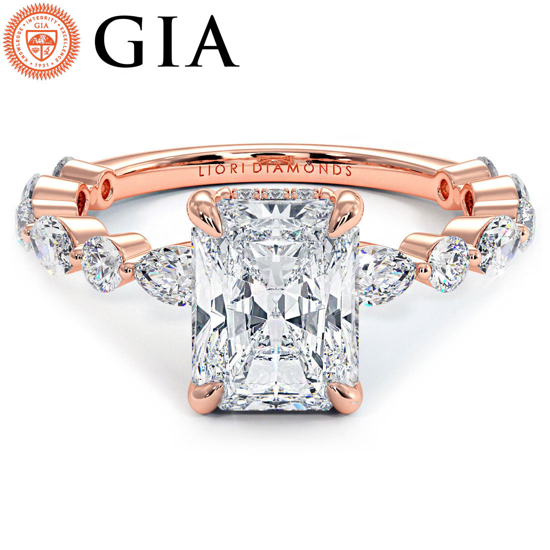 2 Carat Radiant Cut Alternating Round & Marquise