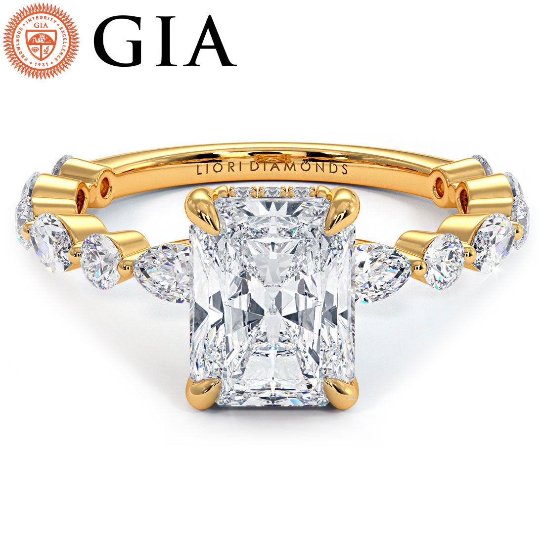 2 Carat Radiant Cut Alternating Round & Marquise