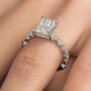 4.20ctw GIA Certified Radiant Cut Alternating Round & Marquise Lab Grown Diamond Engagement Ring set in 14k White Gold